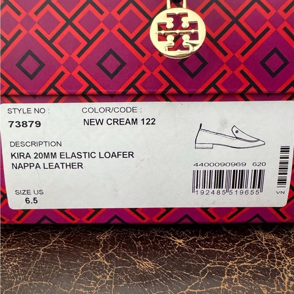 TORY BURCH “KIRA” CREAM COLOR LOAFER NEW in BOX & TB SHOE BAG - Picture 13 of 16